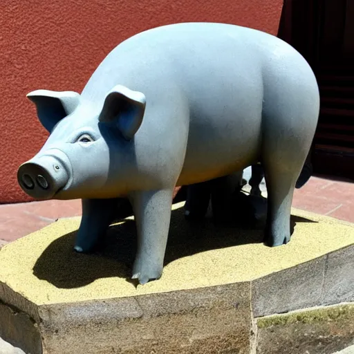 Image similar to photo of a pig statue 4 k, ultra hd