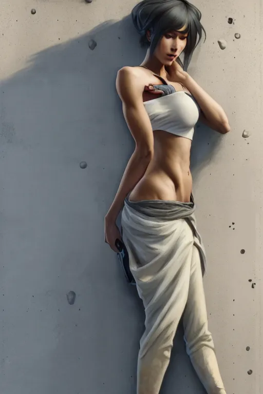 Prompt: beautiful digital painting of a stylish female concrete wall with high detail, 8 k, stunning detail, works by artgerm, greg rutkowski and alphonse mucha, unreal engine 5, 4 k uhd