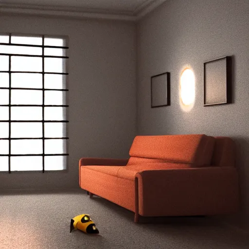 Prompt: Pikachu taking a bong rip on the couch, unreal engine 5, octane render, cgsociety, living room interior, soft lighting, ray tracing,