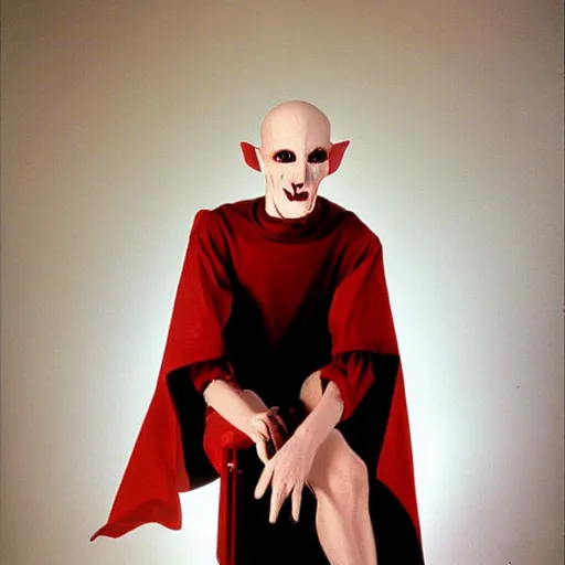 Image similar to 1 9 9 0 s high school glamour shot of nosferatu