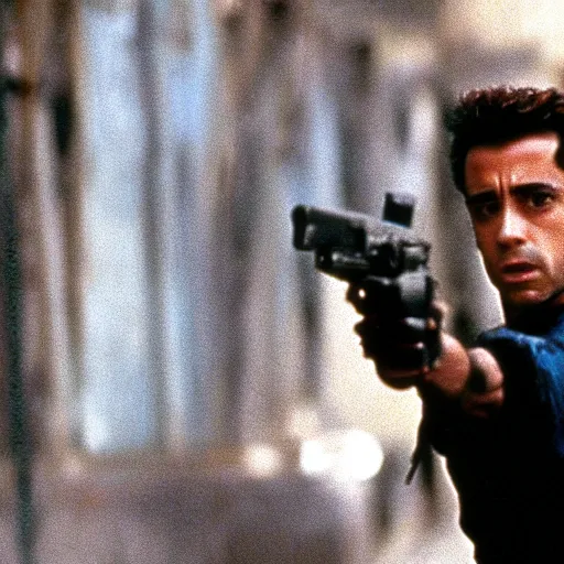 Prompt: still of xavi hernandez in the terminator ( 1 9 8 4 )