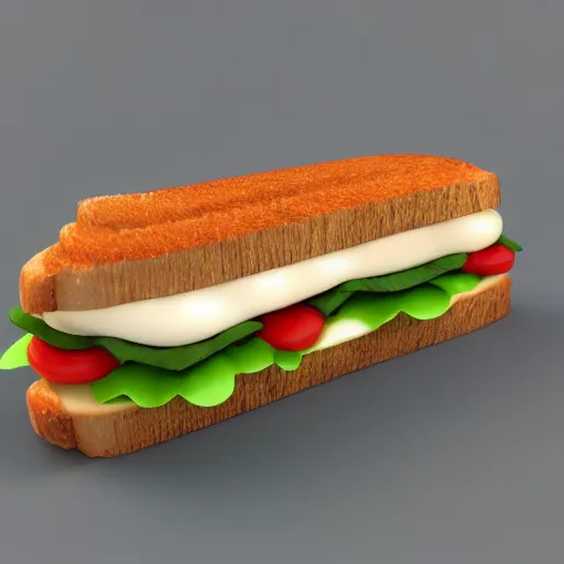 Image similar to sandwich in a disney style, 3 d render octane