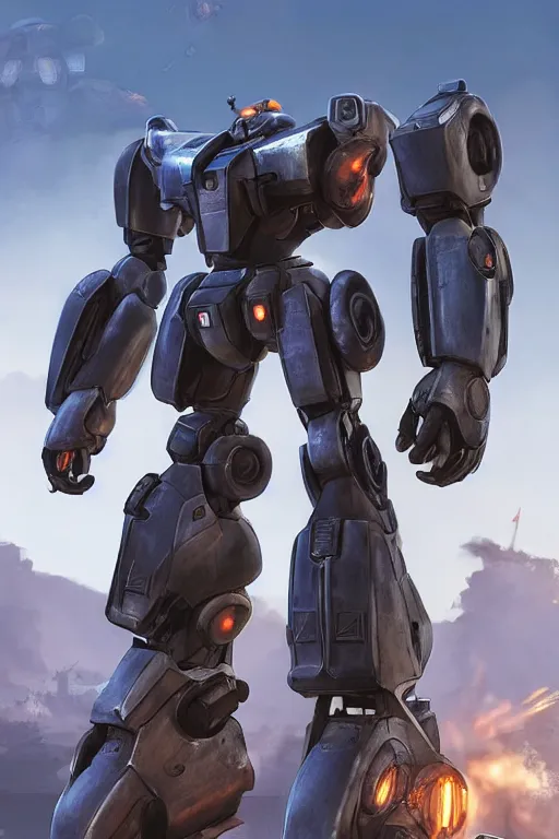 Image similar to mechwarrior 5 : mercenaries mech megaman transformer robot boss tank engine game octane render, 4 k, hd 2 0 2 2 3 d cgi rtx hdr style chrome reflexion glow fanart, global illumination ray tracing hdr fanart arstation by ian pesty by jesper ejsing pixar and disney unreal zbrush central hardmesh