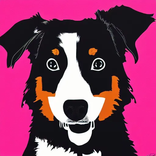 Prompt: an australian shepard by andy warhol, digital art, trending on artstation