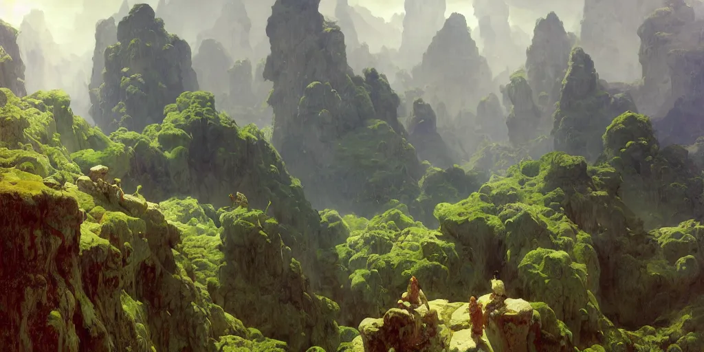 Image similar to huge cave ceiling clouds made of green earth towns, industry, villages castles, buildings inverted upsidedown mountain artstation illustration sharp focus sunlit vista painted by ruan jia raymond swanland lawrence alma tadema zdzislaw beksinski norman rockwell tom lovell alex malveda greg staples