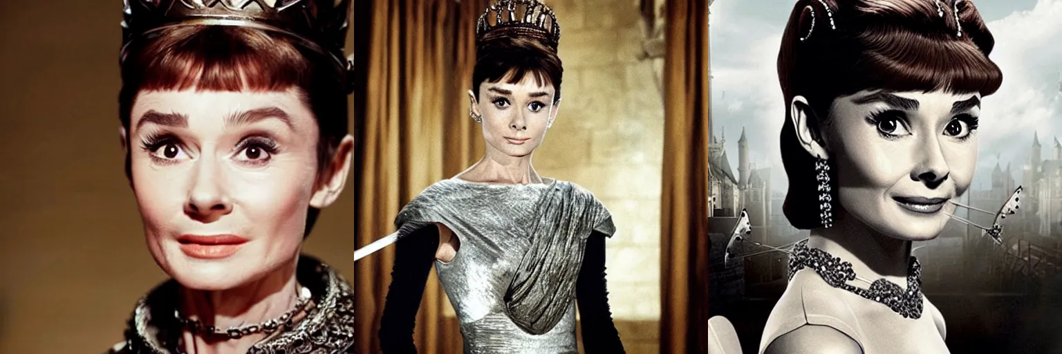 Prompt: Audrey Hepburn as Cercei Lannister in the Game of Thrones