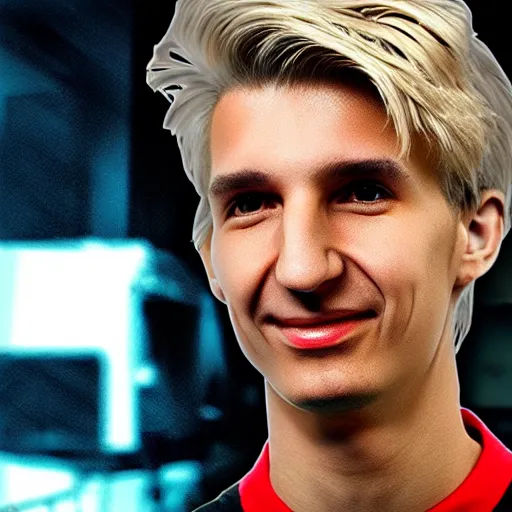 Image similar to a badly photoshopped stream image of xqc