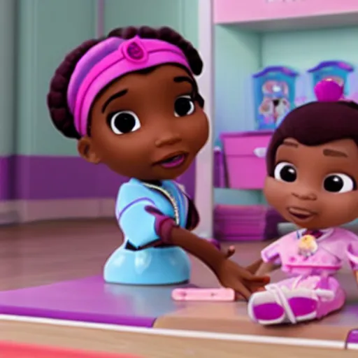 Image similar to doc mcstuffins fixing a toy