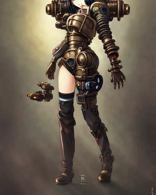 Prompt: portrait Anime Girl in mechanical armor steampunk cute-fine-face, pretty face, realistic shaded Perfect face, fine details. Anime. Bioshock steampunk realistic shaded lighting by katsuhiro otomo ghost-in-the-shell, magali villeneuve, artgerm, rutkowski Jeremy Lipkin and Giuseppe Dangelico Pino and Michael Garmash and Rob Rey