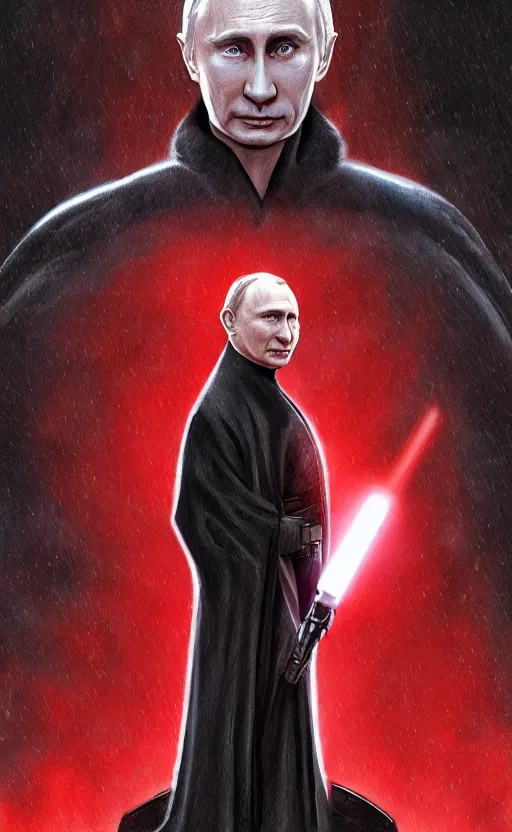 Image similar to comic style portrait shot of vladimir putin as emperor palpatine on the throne in the star wars, elegant, highly detailed, digital painting, artstation, illustration,