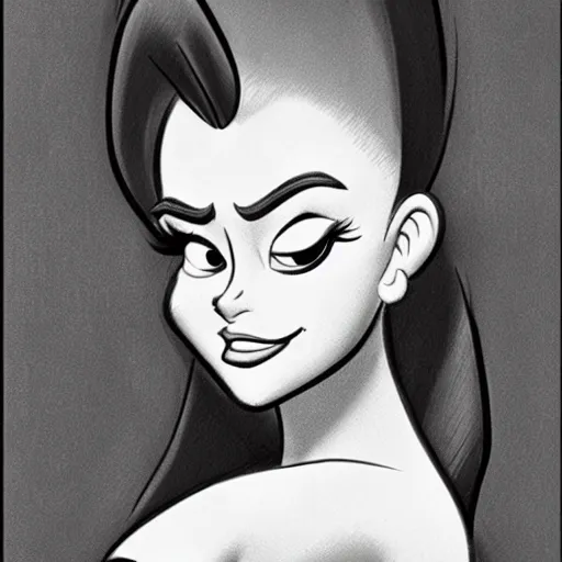 Image similar to milt kahl pencil sketch of kim kardashian as jessica rabbit