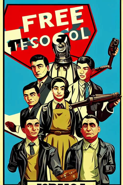Prompt: free the school for the poor, propaganda poster. ultra realistic, pop art, pixel, bioshock art style, gta chinatown art style, artgerm and richard hamilton and mimmo rottela