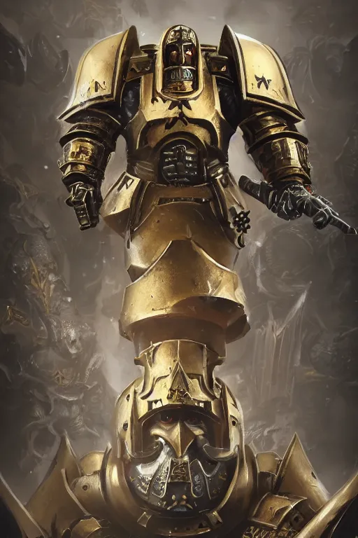 Image similar to armor portrait heros warhammer 4 0 k horus heresy fanart - the primarchs emperor by johannes helgeson animated with vfx concept artist & illustrator global illumination ray tracing hdr fanart arstation zbrush central hardmesh 8 k octane renderer comics stylized