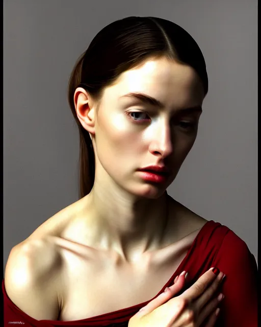 Image similar to hyperrealism photography computer simulation visualisation of parallel universe cgi scene with beautiful highly detailed woman by caravaggio