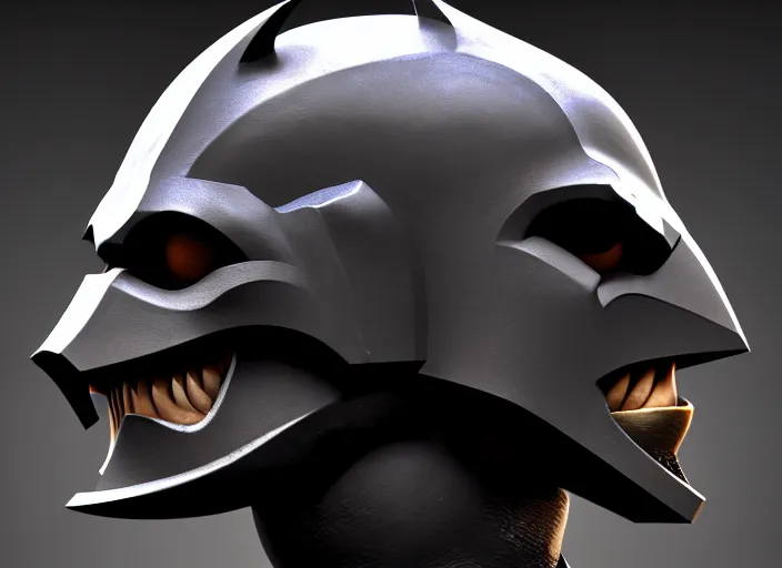 Image similar to dark knight cavalryman head, stylized stl, 3 d render, activision blizzard style, hearthstone style, darksiders art style, greg rutkowski style