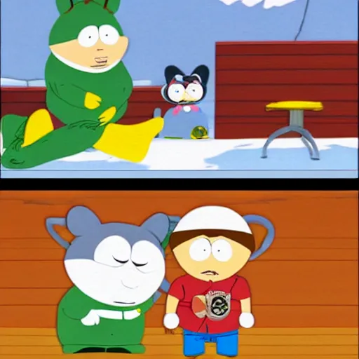 Prompt: tom and jerry in south park