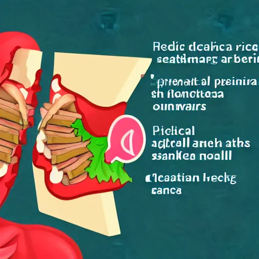 Image similar to medical diagram about a human eating a sandwich