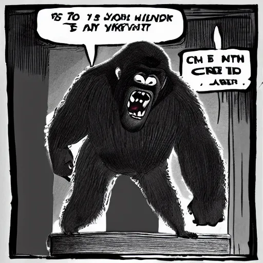 Prompt: king kong at court for a crime