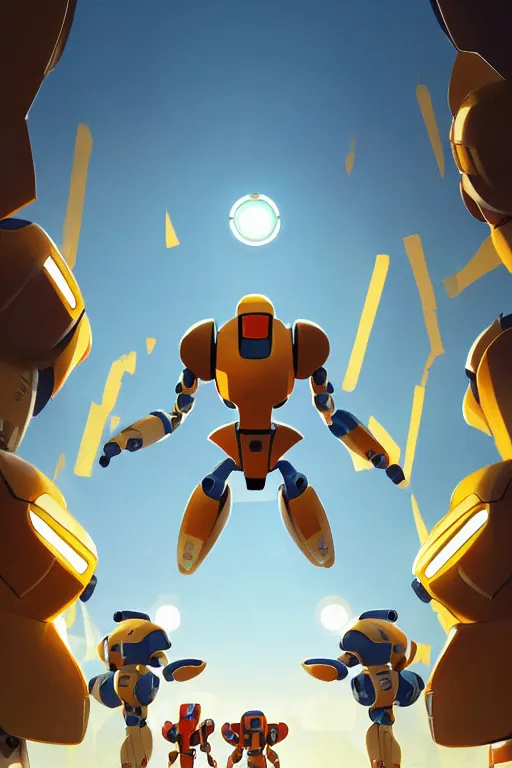 Image similar to metabots medabots medarotto medarot robot minimalist comics, behance hd by jesper ejsing, by rhads, makoto shinkai and lois van baarle, ilya kuvshinov, rossdraws global illumination ray tracing hdr radiating a glowing aura