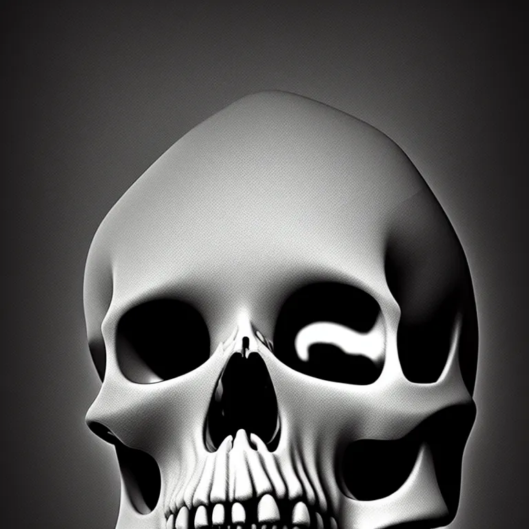 Image similar to black and white light 3D geometry, skull, matte bright highly detailed, poetic, 3D render, digital art, octane render, 8K artistic photography, photo-realistic, by Dora Maar