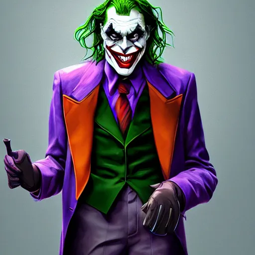 Prompt: Jerome!!! Powell as The Joker, digital art, cgsociety, artstation