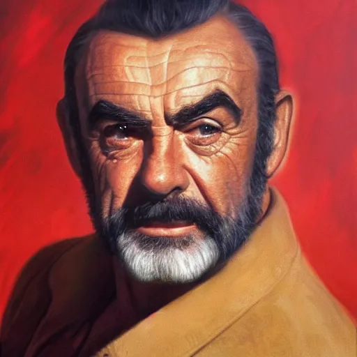 Prompt: ultra realistic portrait painting of sean connery, frank frazetta, 4 k, ultra realistic, highly detailed, epic lighting