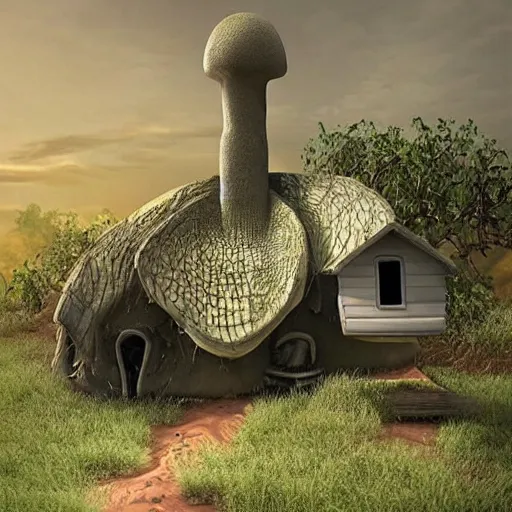 Image similar to “ very photorealistic photo of an alien house from another planet, award - winning details ”