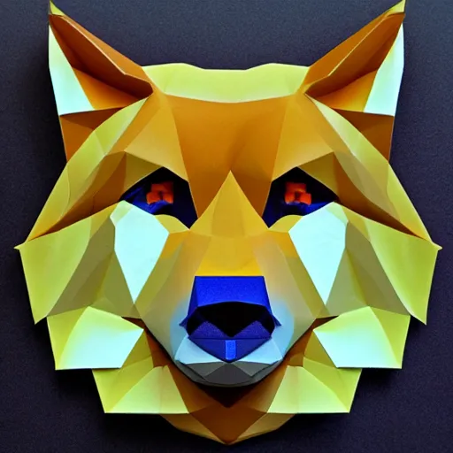 Image similar to low poly wolf face