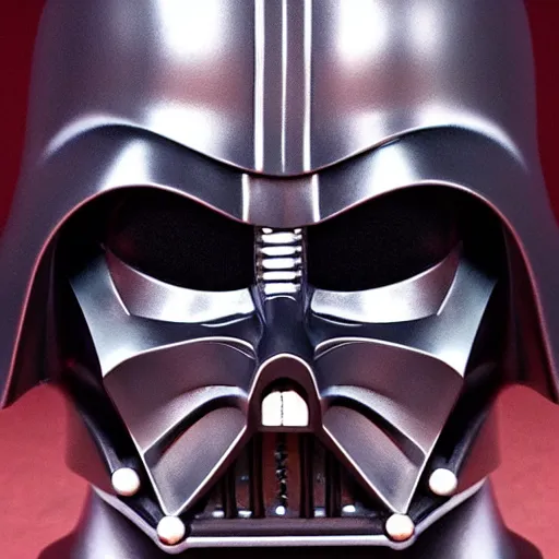 Image similar to darth vader mask close up, dark, faint red lighting, realistic, highly detailed