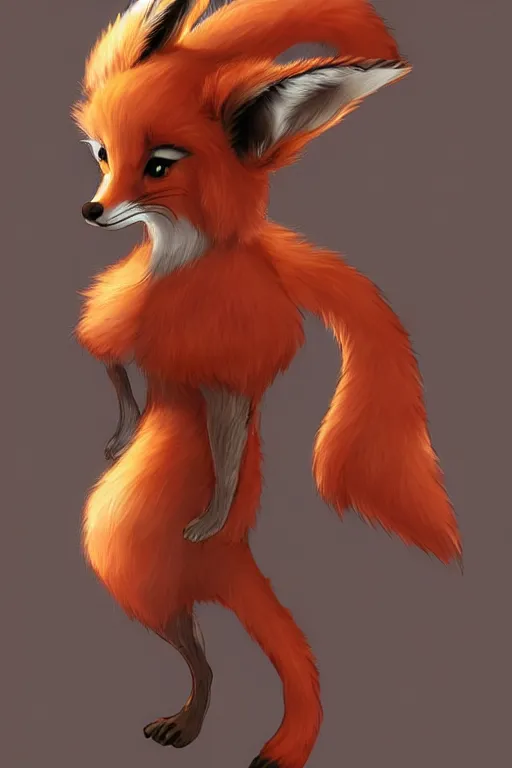 Image similar to a fox fursona, trending on artstation, by kawacy, furry art, digital art