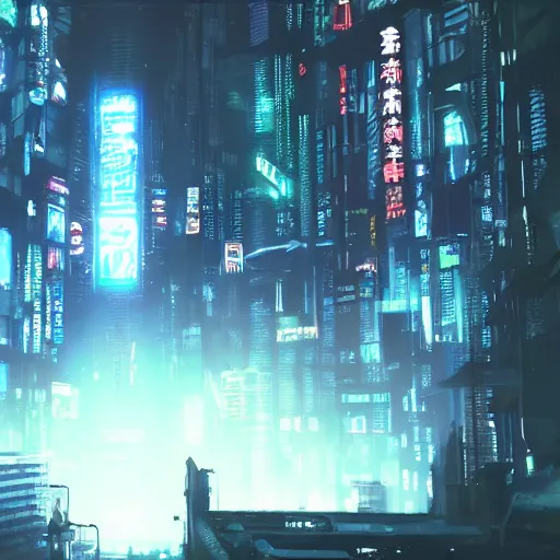 Image similar to cyberpunk dystopia wide angle shot makoto shinkai