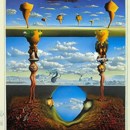 Image similar to the world between death and life, surrealistic extremely detailed painting, by damien gilley and salvador dali