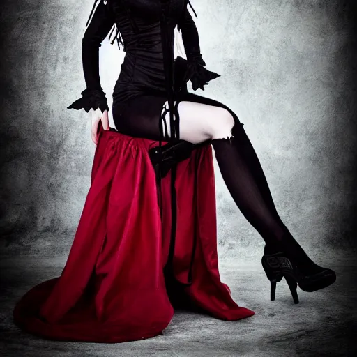 Prompt: sanna marin posing as a vampire in gothic clothing - n 4