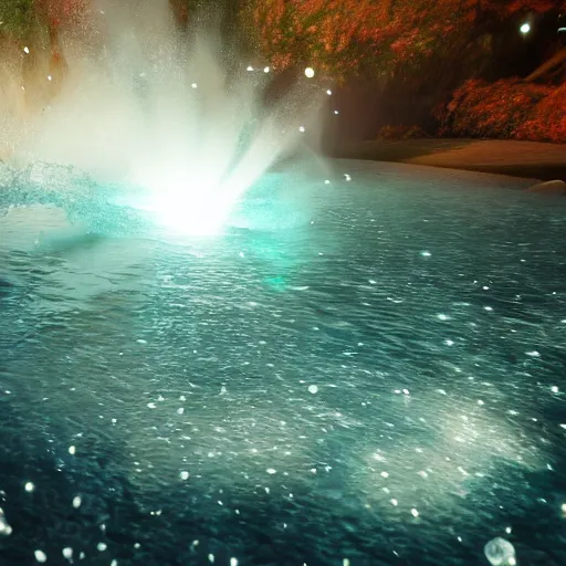 Image similar to the ultradetailed wide - shot of magical water spell effects, trending on artstation, style of behance hd, style of unreal engine