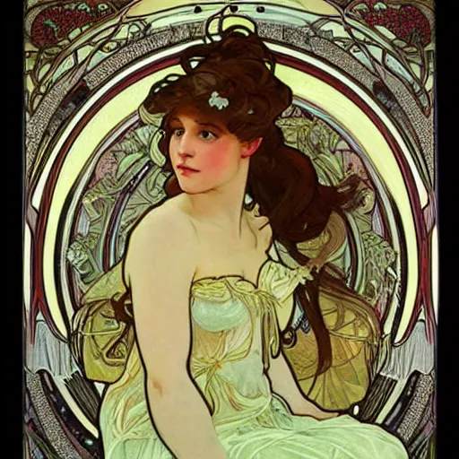 Prompt: fairy princess portrait, art nouveau, alphonse mucha