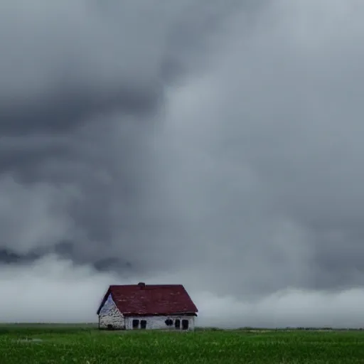 Prompt: a house in the clouds made of cotton.