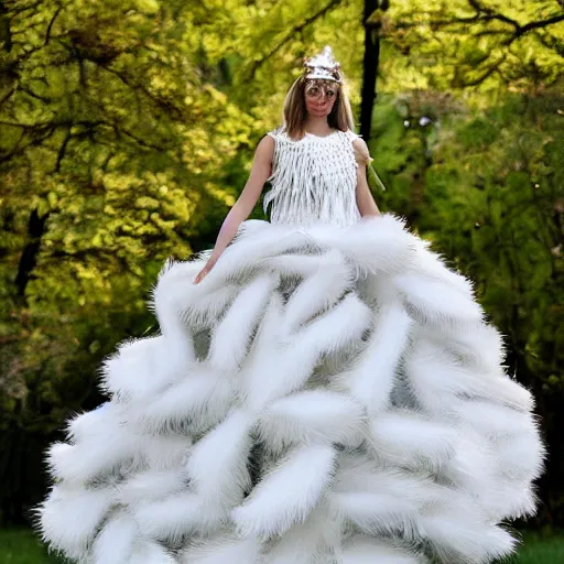 Image similar to dress made out of swans