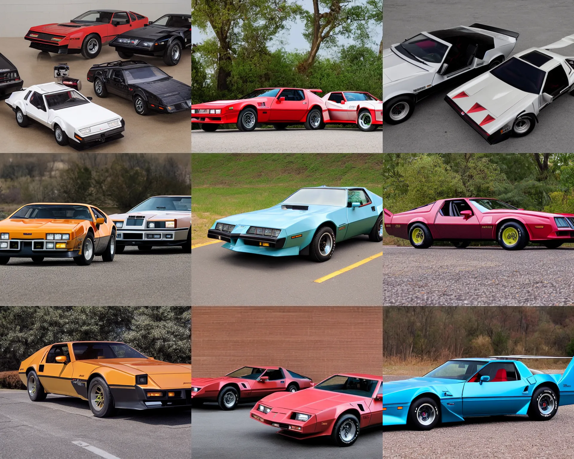 Prompt: a single [ 1 9 8 2 ] firebird trans - am and bricklin sv - 1 hybrid, dslr