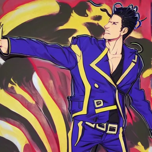 prompthunt: volodymyr zelenskii in jojo pose jojo anime style by Hirohiko  Araki