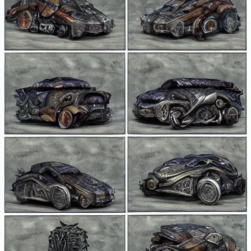 Image similar to planescape art style car concept