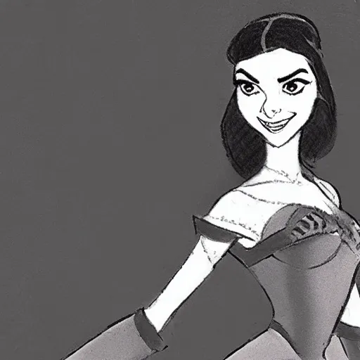 Image similar to milt kahl sketch of victoria justice as princess padme from star wars