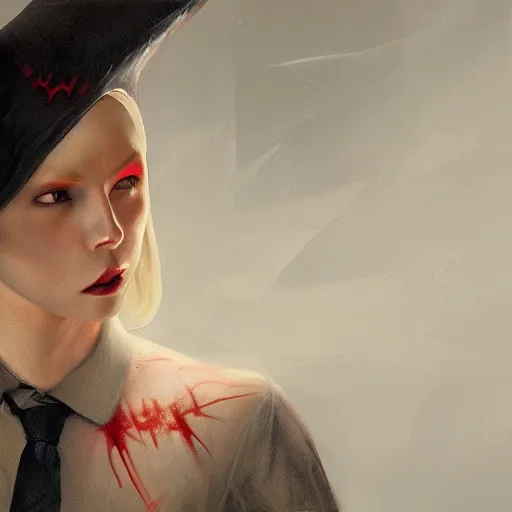 Prompt: a vampire wearing a dunce cap, morningstar, ultra high detailed, oil painting, greg rutkowski, charlie bowater, yuumei, yanjun cheng, unreal 5, daz, hyperrealistic, octane render, rpg portrait, dynamic lighting