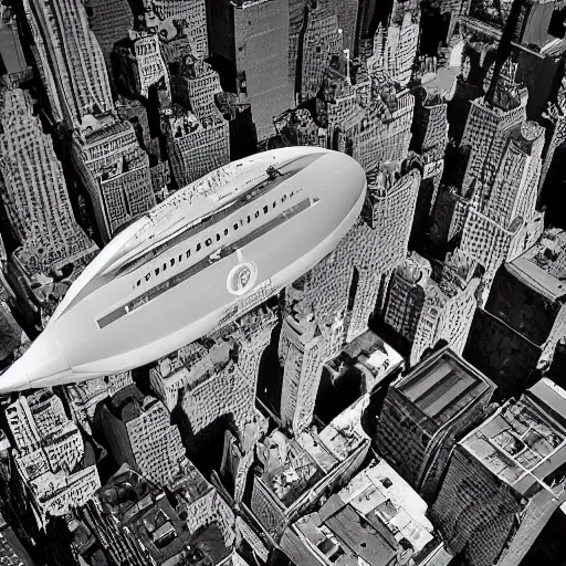 Image similar to photograph of the Hindenburg in New York City, modern, realistic, ultraHD, Central Park, photojournalism