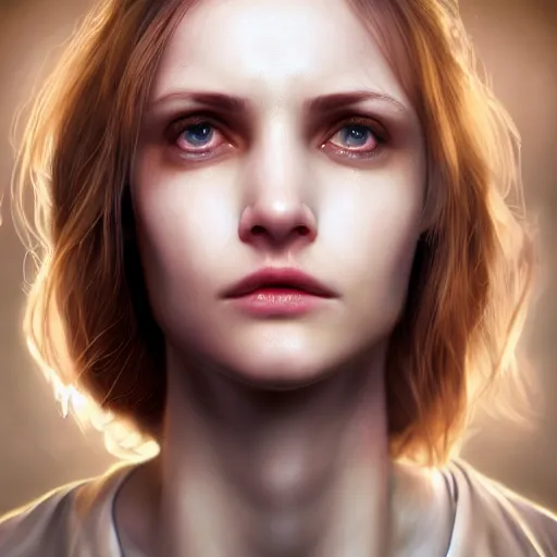 Image similar to I've had a rough day, healthcare worker, nurse, perfect eyes, full body shot, portrait, sad, tired, fantasy, beautiful face, medieval, vivid colors, elegant, concept art, sharp focus, digital art, Hyper-realistic, 4K, Unreal Engine, Highly Detailed, HD, Dramatic Lighting by Brom, trending on Artstation