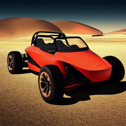 Prompt: tesla dune buggy, cinematic shot, advertisement