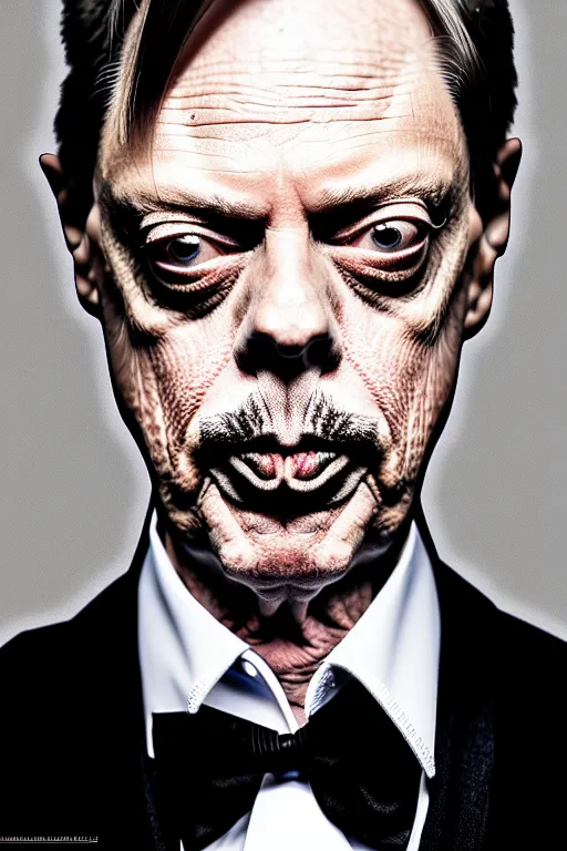 Image similar to extremely beautiful steve buscemi dressed as james bond, symmetrical, cinematic, elegant, luxury, real photography, 4 k, ultra hd, times journal cover