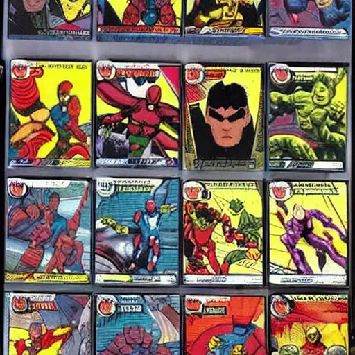 Image similar to ultra rare 1 9 9 0 s marvel trading cards