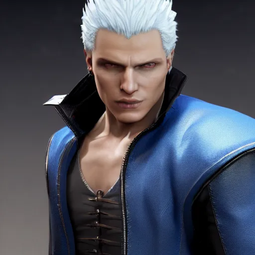 Prompt: vergil from devil may cry, 4k, highly detailed face, octane render,