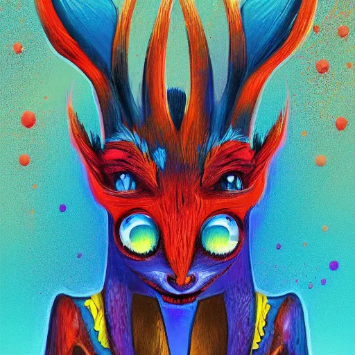 Image similar to a dik dik monster colorful, funny, abstract, digital art, fantasy, magic, trending on artstation, ultra detailed, professional illustration by Basil Gogos