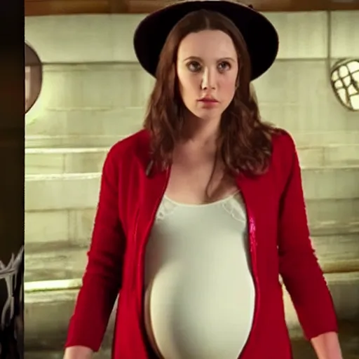 Image similar to Scarlet Witch pregnant, movie screencap